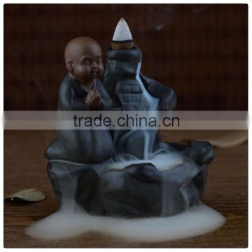 Home decoration white ceramic monk Incense Burner - Ceramic Holder