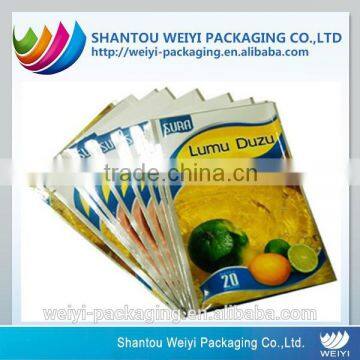 Safty food grade silver plastic foil bag