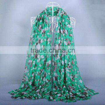Flower Pattern Viscose Pashmina Shawl Scarf Voile Scarves 180*90 Pashmina Muslim Hijab photo-2
