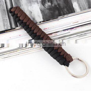 two colors fishtail braided paracord key chain, wholesale handmade paracord keyring