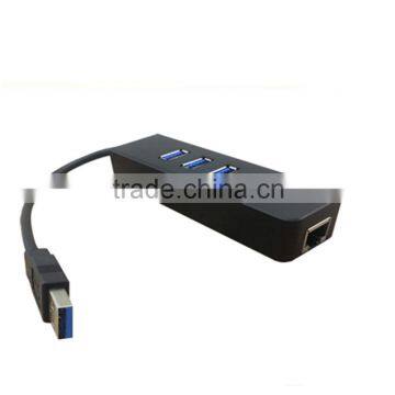 Super Slim USB 3.0 to 1000 Gigabit Ethernet LAN Wired Network Adapter USB 3.0 to RJ45 With 3 Port USB3.0 Hub photo-2