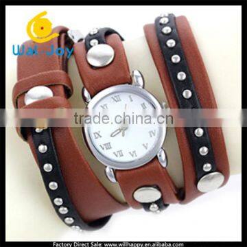 2014 latest vogue fancy ladies leather band bracelet watch(WJ-1740)