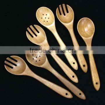 high quality bamboo/wood spoon, slotted spoon