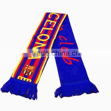 bob trading cheap football fans Knitting scarf acrylic hot fashion knitting scarf with tassels