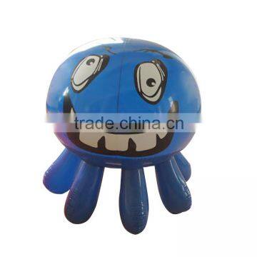 kids toy blue and orange inflatable cartoon octopus with smile face