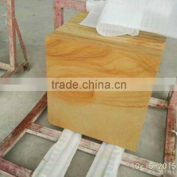 Chinese Natural Yellow Sandstone Tile Yellow Wooden Sandstone Tile photo-4