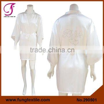 290501 Women Short Style Polyester Solid Bridal Kimono