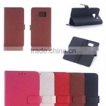 Litchi Pattern Wallet Cover for Samsung Galaxy S6 Edge
