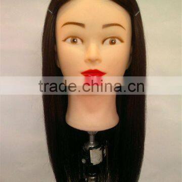 20''-22'' Salon Hairdressing 80% Real Human Hair Styling Training Practice Head + CLAMP HN1405