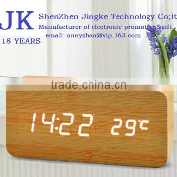 2016 hot sale wooden led digital alarm clock & elderly alarm clock