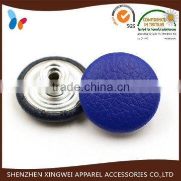 metal tack button leather covered jeans button for denim