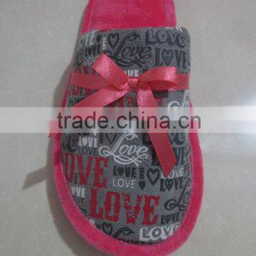 sation bow printing slipper shoes for women
