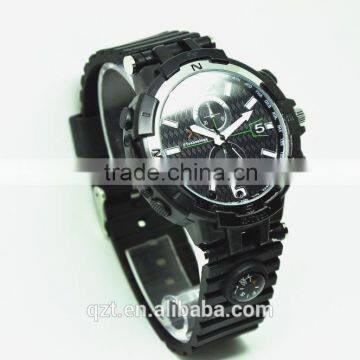 H.264 night vision HD 720P LED light hidden camera wrist watch with page rotating