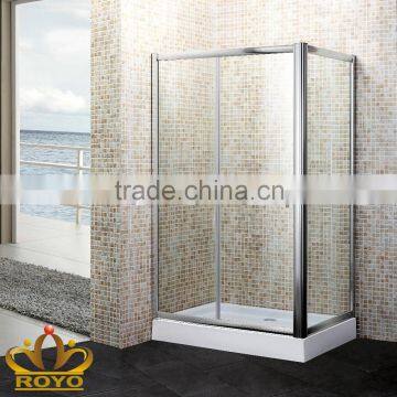 Luxury aluminum frame square sliding door shower enclosures with side panel