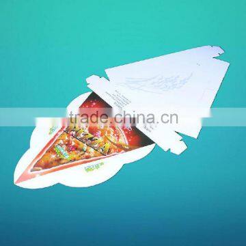 Hot selling ivory board triangle pizza box