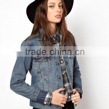 2015 women jeans jacket with wholesale clothing factories in china JXH039