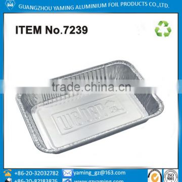 EU oblong full edge flange aluminium foil container foil food package for restaurant and supermarket