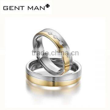 Romantic charm gold Stainless steel Ring couple Jewelry Silver titanium Ring