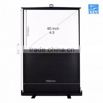 80" Inch 4:3 Portable Pull up Floor Projector Projection Screen W/aluminium Case