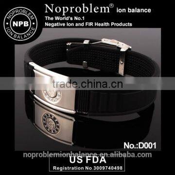 Noproblem D001 magnetic therapy fashion jewelry power crystal bracelet for men