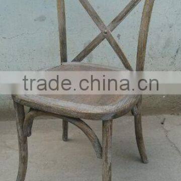 Antiqued/distressed White Oak/beech/birch Wood Dining Cross Back Chair, X Back Chair photo-3