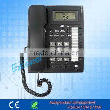 Two wire analog caller ID phone for businsess with black color PH206