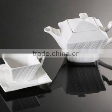 porcelain tea set with line