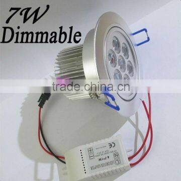 dimmable 7W led downlight ,AC85-265V,7*1W led downlight,2 years warranty