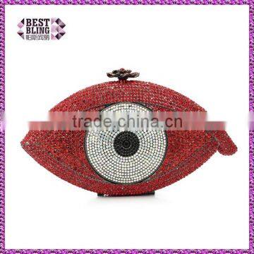 red eye hard shell evening clutch indian wedding purse (8867A-R)