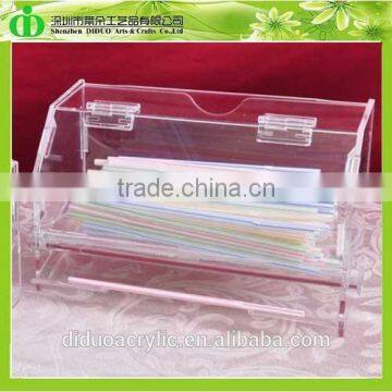 DDQ-S008 Trade Assurance Cheap Plexiglass Straw Dispenser