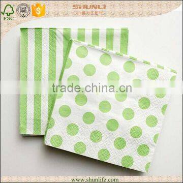 beautiful Eco-friendly square stripe and dot paper napkin