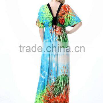 2016 New Bohemia Beach Skirt Bat Sleeve Dress photo-3