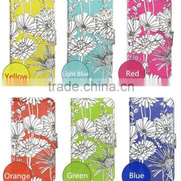 Manufacture Flower Design Pu Leather+PC Cover Case For iPhone SE