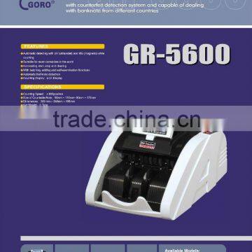 Electronic Money/Cash/Note/Banknote Counting Machine with UV&MG and LED&LCD Display GR-5600