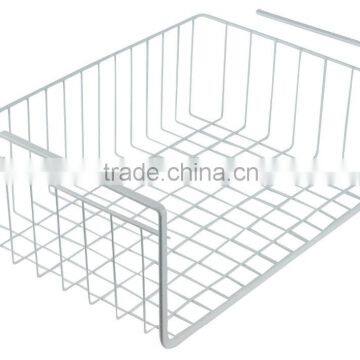 Icegreen Kitchen Use Mesh Grid White Coated Metal Wire Under Shelf Storage Organization Baskets, Wrap Rack