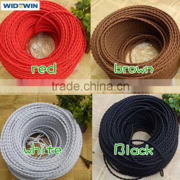 Wholesale Colorful Textile Covered Braided Wire Cable 2/3 Core Round Braided Power Cord Discount Free Inspection