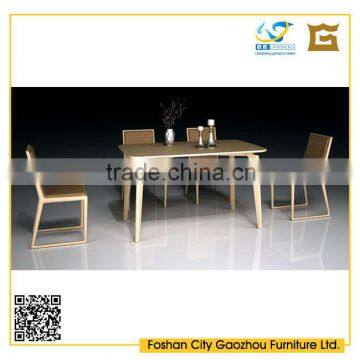 modern simple design E1MDF top wooden frame dining table chair set