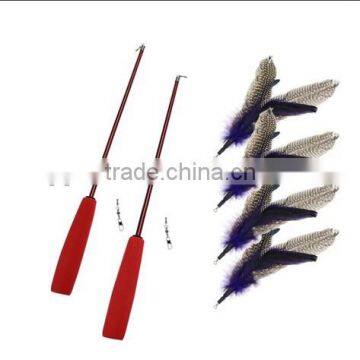 QQPET Wholesale Cheap Cat Toy Funny Fishing Cat Rod Telescoping Cat Teaser Toys photo-2