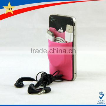 Adhesive lycar fabric smart phone pocket