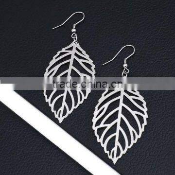 Fashion Leaf style stainless steel earrings hot sale BE10425