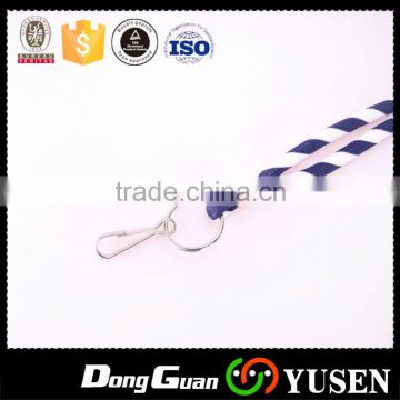 Top selling high quality round woven cord lanyard with metal hook