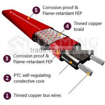 China supplier UL PTC self-regulating pipe heat tracing cable maker