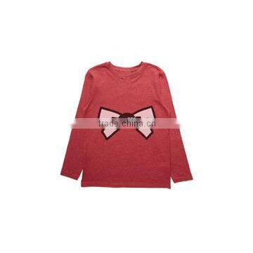 custom logo imprinted boys red basics bowknot t-shirt boys33