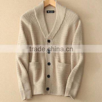 BGA15023 Latest button pocket cashmere cardigan man sweater