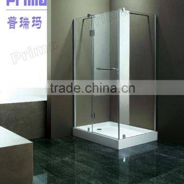 Small Space Stainless Steel Handle With Acrylic Base Glass Panel Shower Enclosure