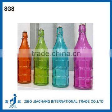 swing top ceramic lids 500ml 1 liter colored glass bottle for milk