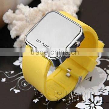 2014 LED silicone fashion Sport Mirror LED Watch hand touch watch led watch