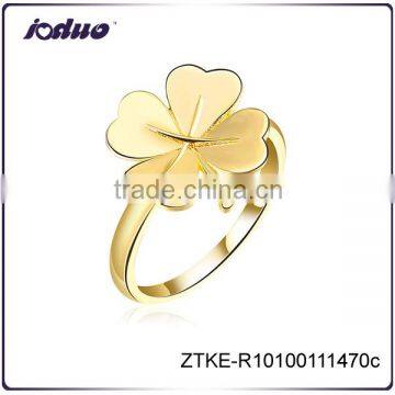 Wholesale Good Quality Golden Clover Ring Design