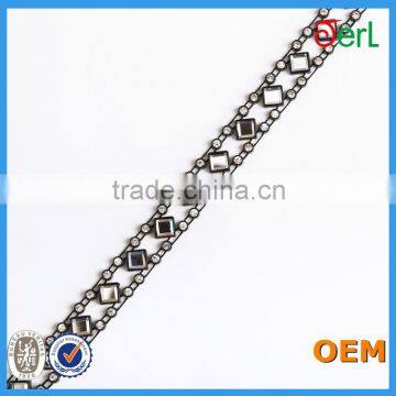 Single row 8mm plastic rhinestone trimming