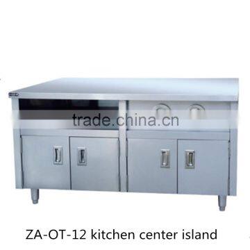 industrial center island with cup dispenser for kitchen